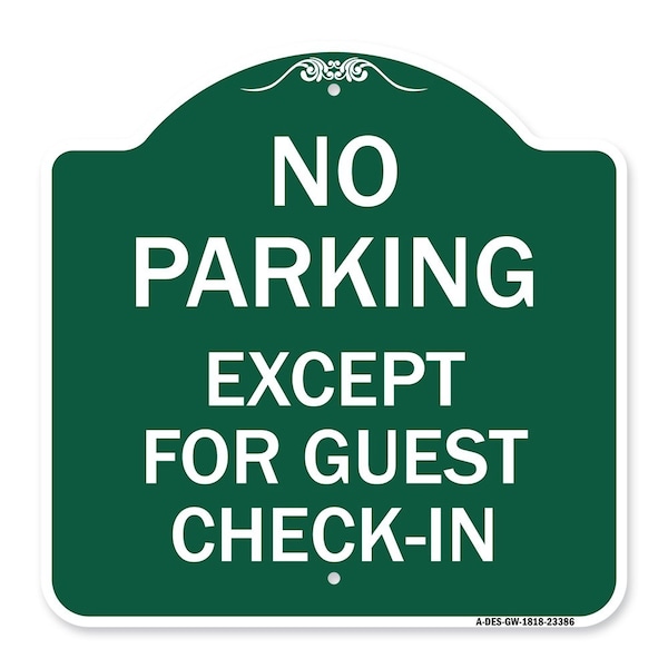 Parking Reserved for Guests Only, Green & White Aluminum Sign, 18" x 18", GW-1818-23386